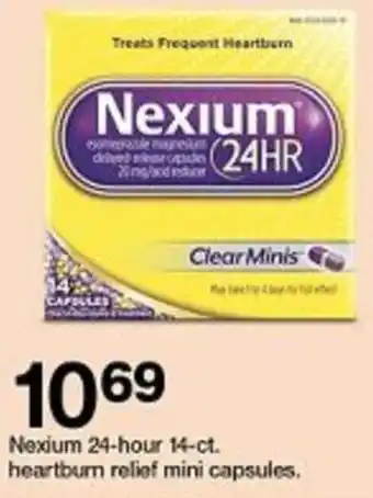 Nexium 24-hour 14-ct. heartburn relief mini capsules.