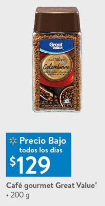 Walmart Café gourmet Great Value • 200 g oferta
