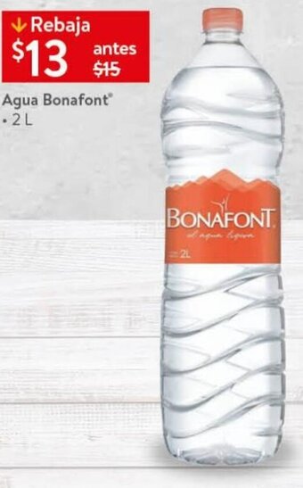 Walmart Agua Bonafont 2L oferta