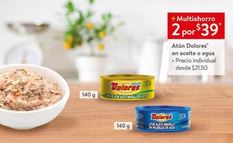 Walmart Atún Dolores en aceite o agua oferta