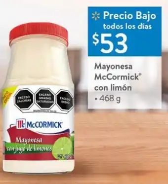 Walmart Mayonesa McCormick con limón • 468 g oferta