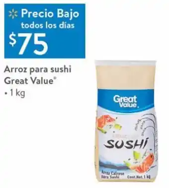 Walmart Arroz para sushi Great ValueⓇ • 1 kg oferta