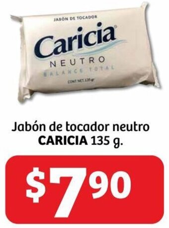 Jabón de tocador neutro CARICIA 135 g.