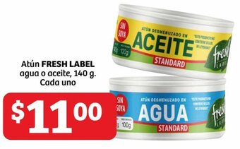 Soriana Híper Atún FRESH LABEL agua o aceite, 140 g. Cada uno oferta