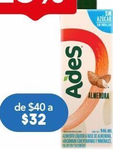 Farmacia San Pablo Ades alimento líquido a base de almendra 946 ml oferta