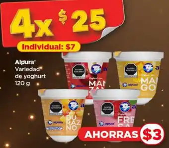 Bodega Aurrerá Alpura Variedad de yoghurt 4x120 g oferta