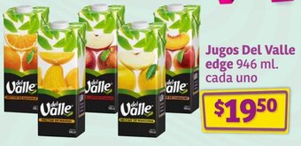 Soriana Híper Jugos Del Valle edge 946 ml. cada uno oferta