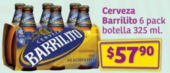 Soriana Híper Cerveza Barrilito 6 pack botella 325 ml. oferta