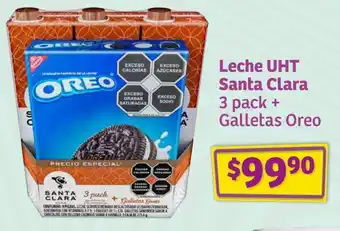 Soriana Híper Leche UHT Santa Clara 3 pack + Galletas Oreo oferta