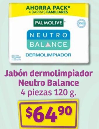 Soriana Híper Jabón dermolimpiador Neutro Balance 4 piezas 120 g. oferta
