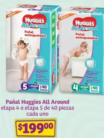 Soriana Híper Pañal Huggies All Around etapa 4 o etapa 5 de 40 piezas cada uno oferta