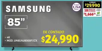 Soriana Híper SAMSUNG 85" MOD. UN85AU8000FXZX oferta