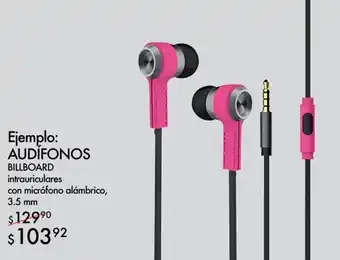 Woolworth AUDÍFONOS BILLBOARD intrauriculares con micrófono alámbrico, 3,5mm oferta