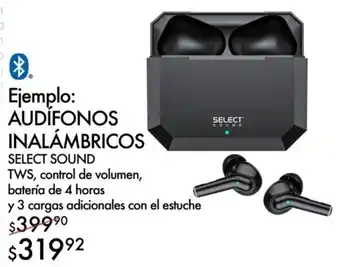 AUDÍFONOS INALÁMBRICOS SELECT SOUND