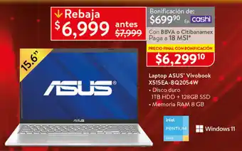 Walmart Laptop ASUS Vivobook X515EA-BQ2054W oferta