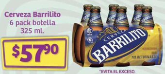 Soriana Mercado Cerveza Barrilito 6 pack botella 325 ml. oferta