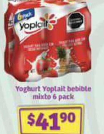 Yoghurt Yoplait bebible mixto 6 pack