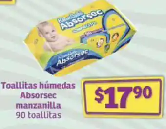 Toallitas húmedas Absorsec manzanilla 90 toallitas