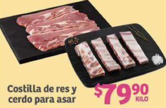 Costilla de res y cerdo para asar