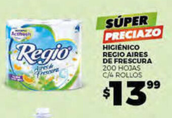 Merco HIGIENICO REGIO AIRES DE FRESCURA 200 HOJAS C/4 ROLLOS oferta