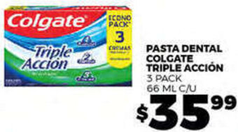 Merco PASTA DENTAL COLGATE TRIPLE ACCIÓN 3 PACK 66 ML C/U oferta