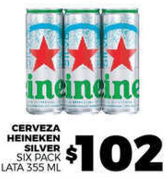 CERVEZA HEINEKEN SILVER SIX PACK LATA 355 ML