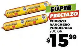 Merco CHORIZO RANCHERO PONDEROSA 200 GR oferta