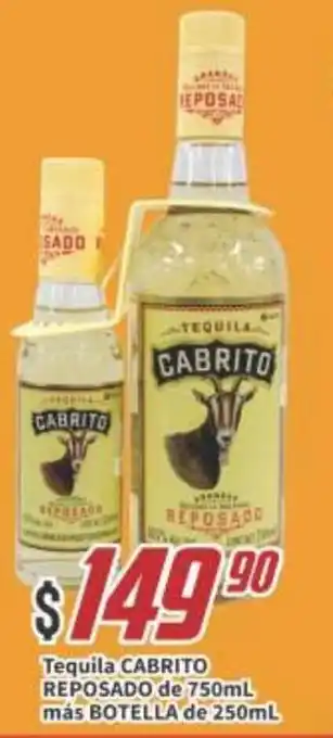 Tequila CABRITO REPOSADO de 750mL más BOTELLA de 250mL