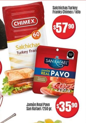 Calimax Salchichas Turkey Franks Chimex/ kilo oferta