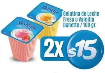 Calimax Gelatina de Leche Fresa o Vainilla Danette / 100 gr. oferta