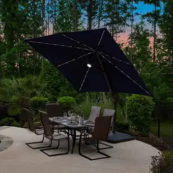 Costco Sombrilla para Jardín de 3.04m con Base y Luz LED Seasons Sentry oferta