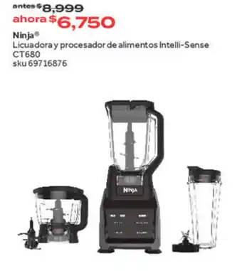Ninja Licuadora y procesador de alimentos Intelli-Sense CT680