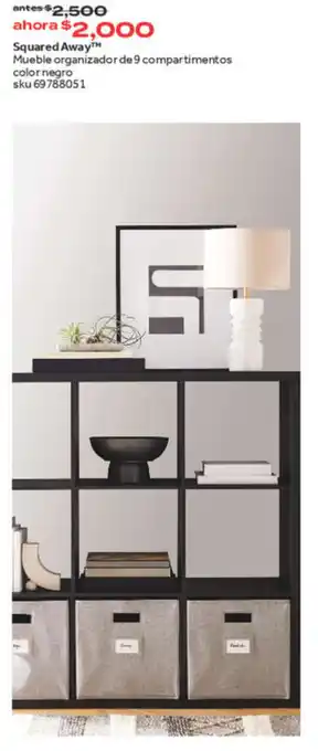 Bed Bath & Beyond Squared Away™ Mueble organizador de 9 compartimentos color negro sku 69788051 oferta