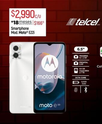 Chedraui Telcel moto e22i 64gb oferta