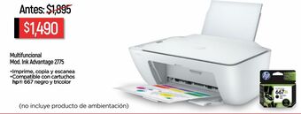 Chedraui Multifuncional hp ink advantage 2775 oferta