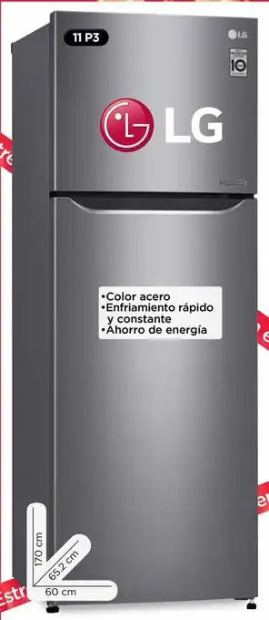 Chedraui Refrigerador lg gt32bdc 11p3 acero oferta