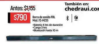 Chedraui Barra de sonido fol fs-m235 negro oferta