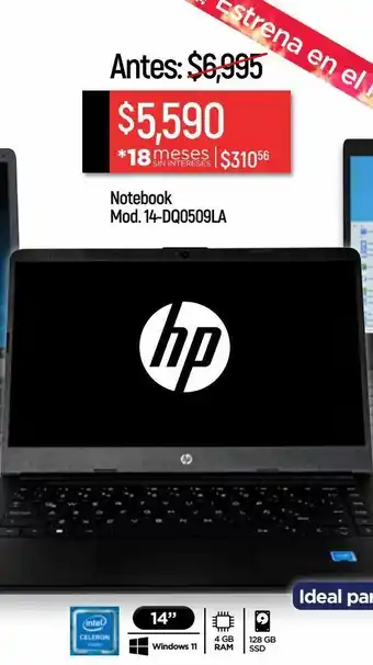 Chedraui Notebook hp 14-dq0509la cel 4gb/28gb ssd oferta