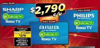 Bodega Aurrerá SHARP ROKU TV, AIWA ROKU TV, PHILIPS ROKU TV oferta