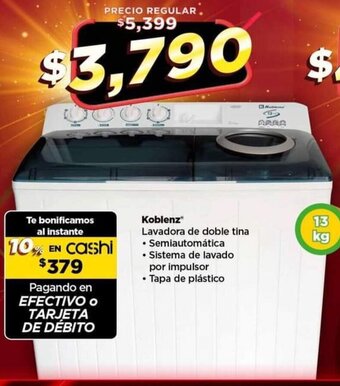 Bodega Aurrerá Koblenz Lavadora de doble tina 13KG oferta
