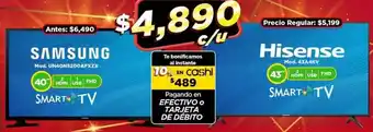 Bodega Aurrerá SAMSUNG SMART TV, Hisense Smart TV oferta