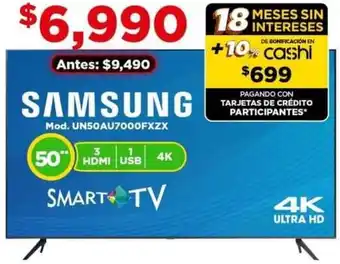 Bodega Aurrerá SAMSUNG Mod. UN50AU7000FXZX 50" oferta