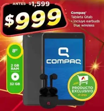 Bodega Aurrerá Compaq Tableta Qtab • Incluye earbuds oferta