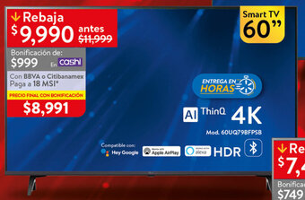 Walmart LG Smart TV 60" oferta