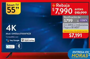 Walmart SAMSUNG Smart TV 4K 55" oferta