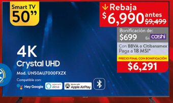 Walmart SAMSUNG Smart TV 50" oferta