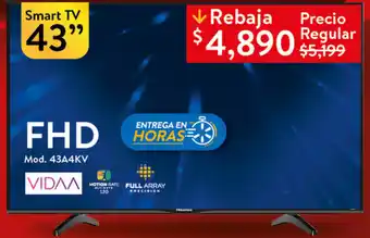 Walmart Hisense Smart TV FHD Mod. 43A4KV oferta