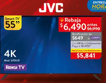 Walmart JVC Smart TV 4K 55" oferta