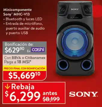 Walmart SONY Minicomponente Sony MHC-V13 oferta