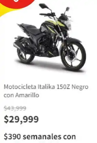 Motocicleta Italika 150Z Negro con Amarillo